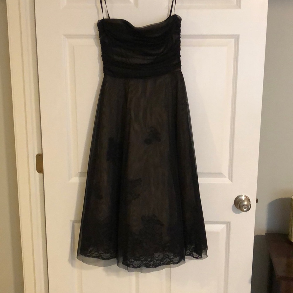 Black strapless dress